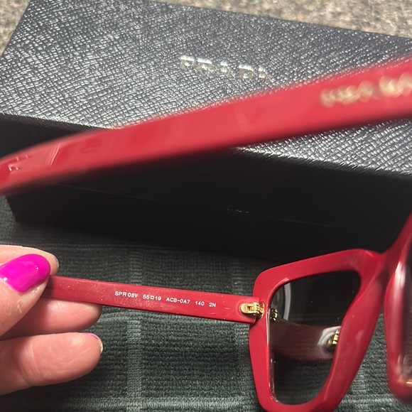 Prada Red Cat-Eye Sunglasses - NWOT - Picture 6 of 6